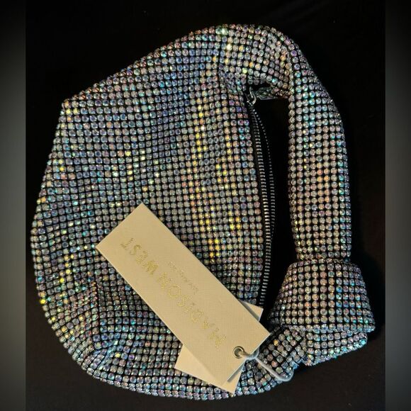 Rhinestones Crystal Clutch Evening Bag MULTI CRYSTAL TOP HANDLE BAG - Picture 6 of 8